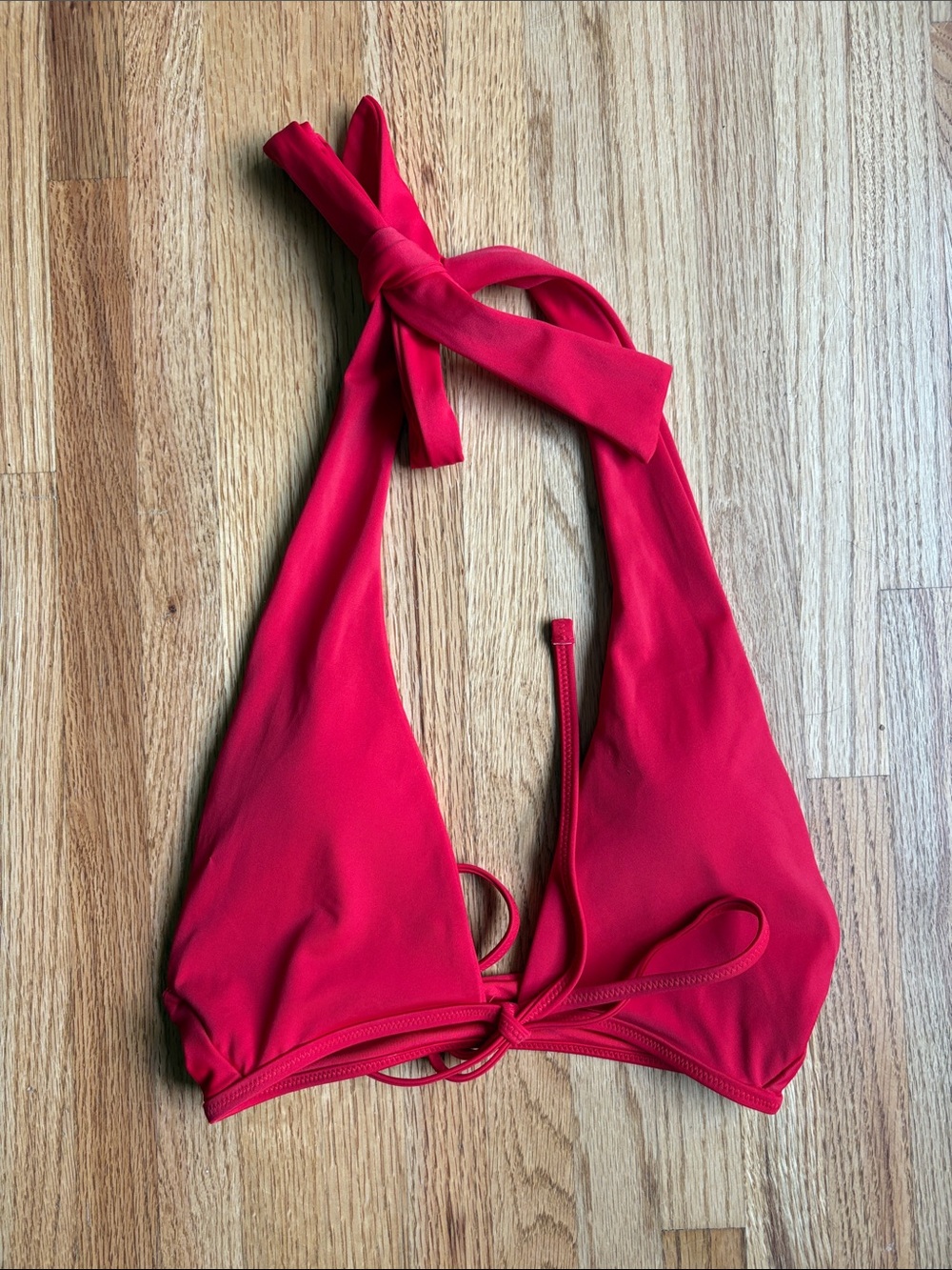 aerie small scoop encolure degagee Red Halter Triangle Bikini Top